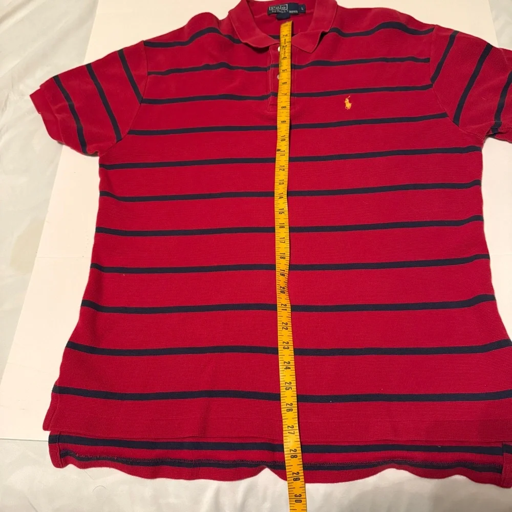 Polo Ralph Lauren Golf Short Sleeve Polo Shirt Striped Red/Blue Size Mens Large - Picture 5 of 5